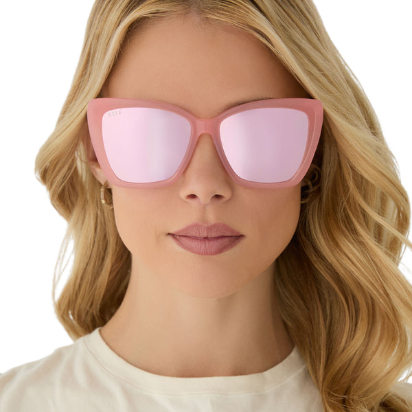becky ii - peach + cherry blossom mirror sunglasses 5