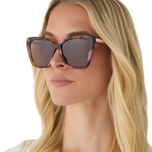 becky ii - gold + torino tortoise temple tips + brown + polarized sunglasses 5