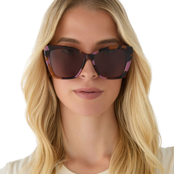 becky ii - gold + torino tortoise temple tips + brown + polarized sunglasses 1