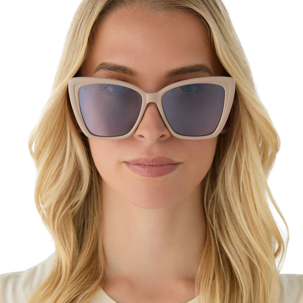 becky ii - brushed gold + almond silver flash sunglasses 1