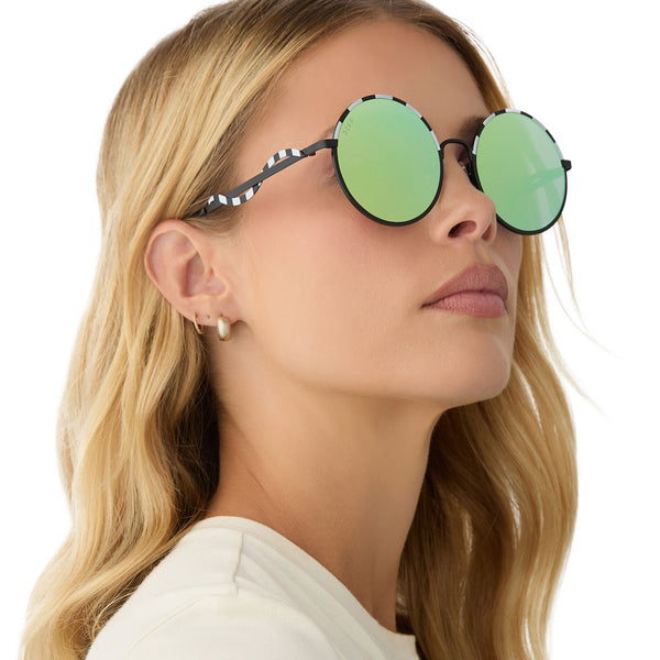 beetlejuice™ - beetlejuice + black + lime green mirror sunglasses 6