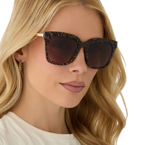 Bella Square Sunglasses | Animal & Brown Gradient | DIFF Eyewear display picture 1