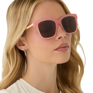 Bella Square Sunglasses | Peach & Brown | DIFF Eyewear