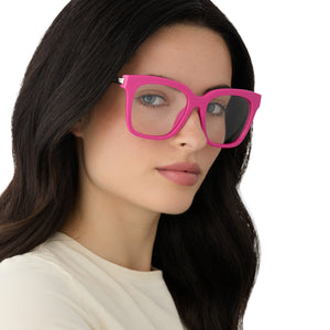 DIFF Eyewear Banks Blue‎ Light Glasses Pink Clear Women\'s One Size Excellent Women main image 4