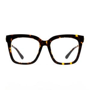 diff eyewear bella square prescription glasses with a tortoise frame front view