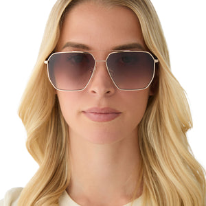 Berkely Navigator Sunglasses | Gold & Brown Gradient | DIFF  display picture 3