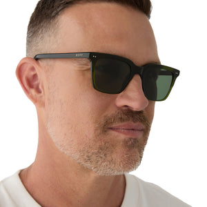 Billie Square Sunglasses | Dark Olive Crystal & G15  display picture 3