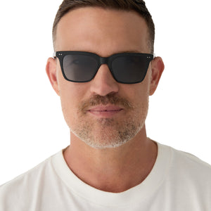 BILLIE - MATTE BLACK + BLUE GRADIENT FLASH + POLARIZED SUNGLASSES