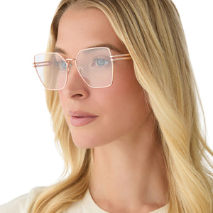 Bonnie Square Glasses | Rose Gold | DIFF Eyewear