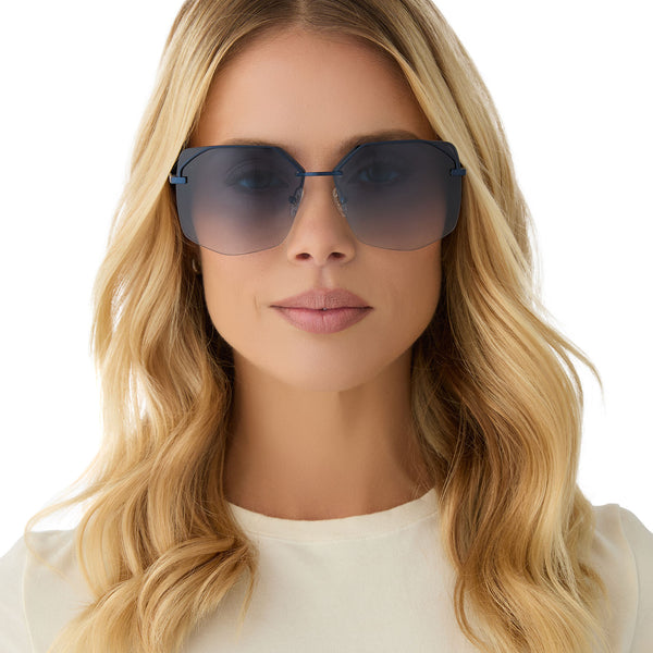 bree - deep navy metal + aegean blue flash sunglasses 1
