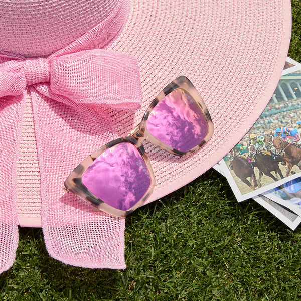 becky ii - cream tortoise + pink mirror sunglasses 4
