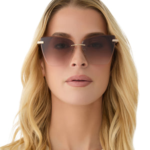 Becky V Cateye Sunglasses | Gold & Brown Gradient | DIFF Eyewear display picture 1