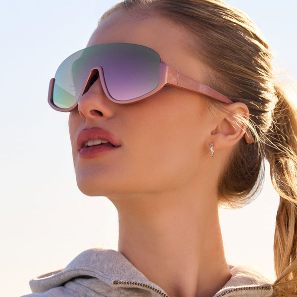 blazer - rose gold + peach mirror + polarized sunglasses 1