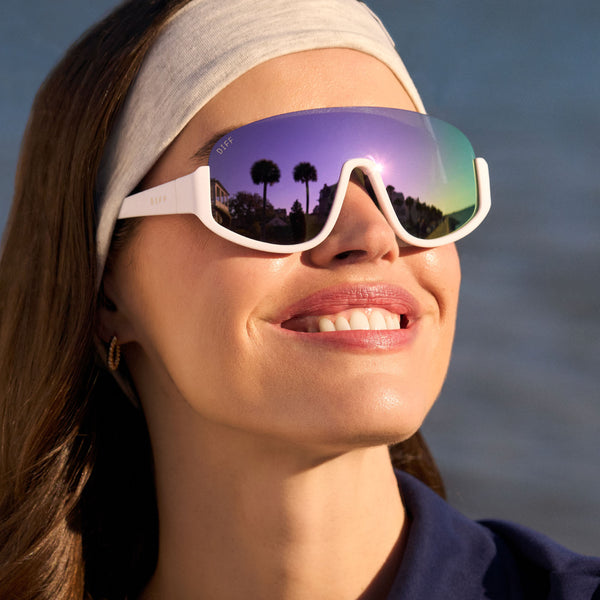 blazer - matte white + lavender mirror + polarized sunglasses 5