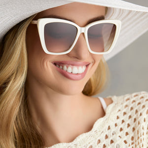 BECKY II - OPALINE + BROWN GRADIENT SUNGLASSES