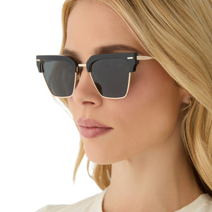 Capri Rectangle Sunglasses | Black & Grey | DIFF Eyewear
