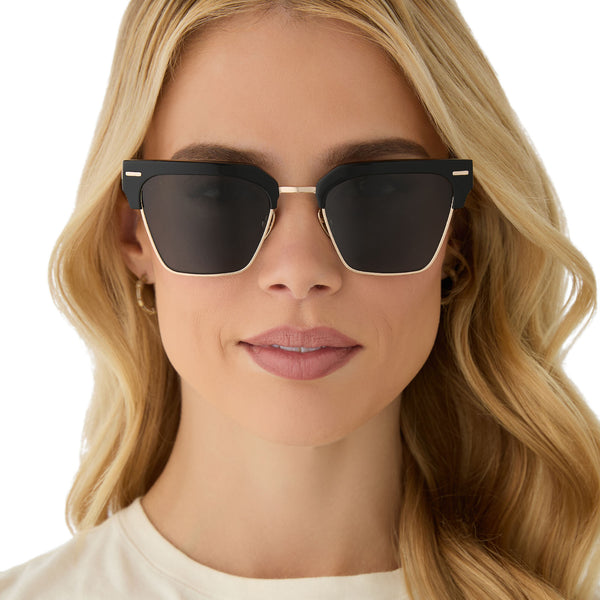 capri - black + grey + polarized sunglasses 5