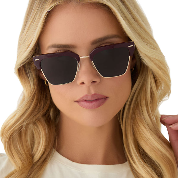 capri - dark cherry lacquer + grey + polarized sunglasses 5