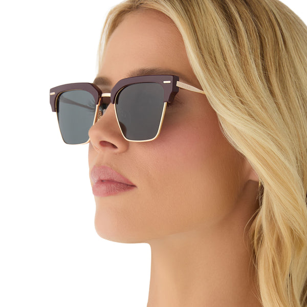 capri - dark cherry lacquer + grey + polarized sunglasses 1