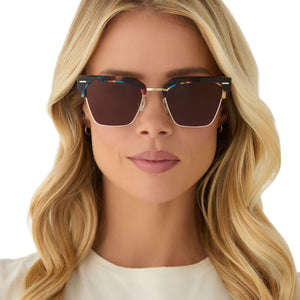 Capri Rectangle Sunglasses | Confetti Tortoise & Brown  display picture 1