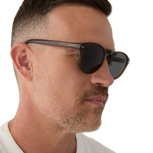 Cody XL Round Sunglasses | Whiskey Crystal & Grey Polarized | Diff