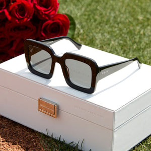 Charise Square Sunglasses | Black & Grey | DIFF Eyewear