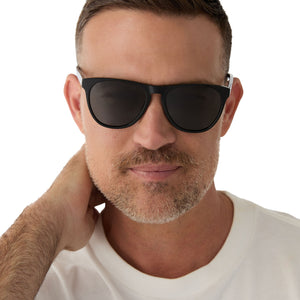 DARREN - BLACK + GREY POLARIZED SUNGLASSES