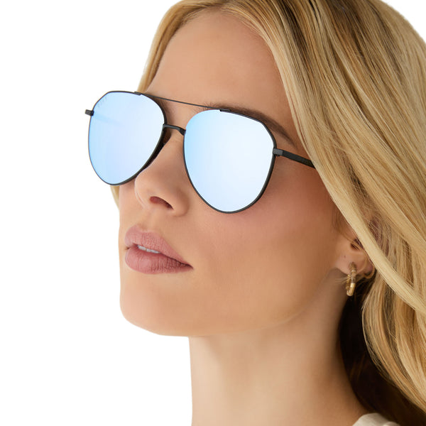 dash xs - black + lavender mirror sunglasses 6