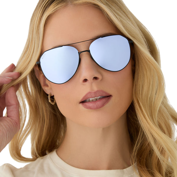 dash xs - black + lavender mirror sunglasses 1