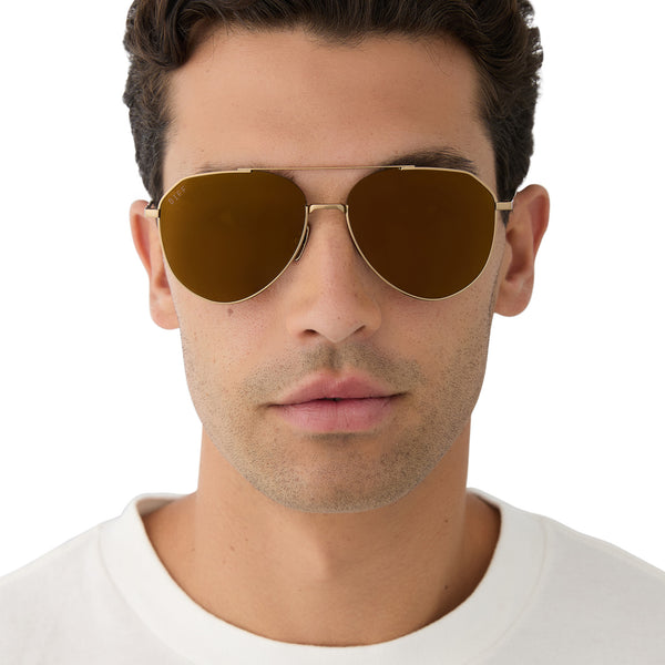 dash xs - copper metal + brown gold flash + polarized sunglasses 5
