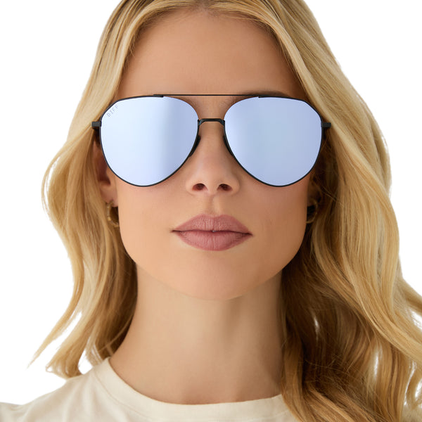 dash - black + lavender mirror sunglasses 6