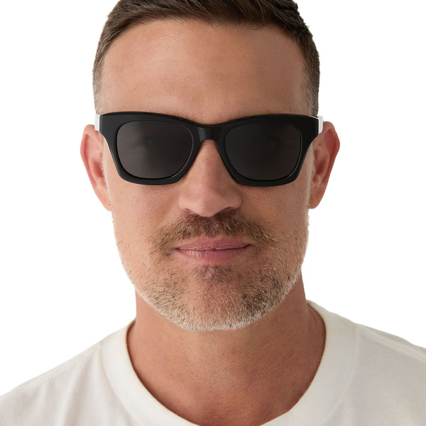 dean - black + grey polarized sunglasses 1
