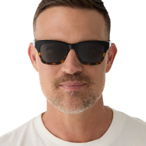 DIFF Ivy Sunglasses Polarized Matte Black Tortoise Frame Grey Gradient Lens NIB Evie Cat Eye Sunglasses | Black & Grey | DIFF Eyewear main image 2