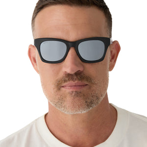 DEAN - BLACK MARBLE + GREY POLARIZED SUNGLASSES