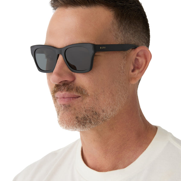 dean - matte black + blue gradient flash + polarized sunglasses 5