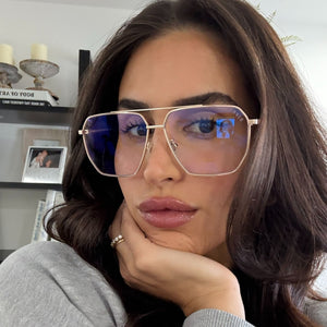 Diff Eyewear Gold Acetate Glasses Daphne Rectangle Sunglasses | Gilded Tort + Ivory & Brown  main image 2