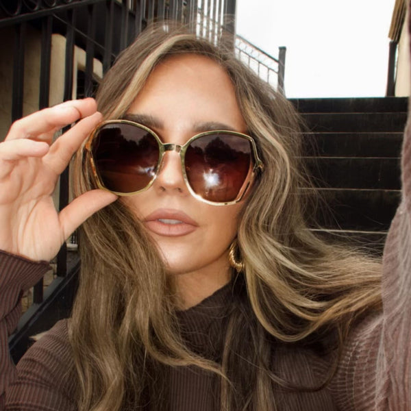 donna iii - gold + brown gradient polarized sunglasses 1
