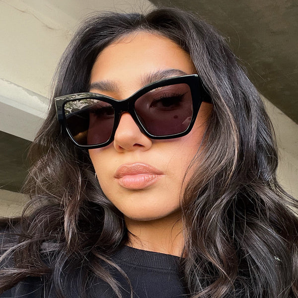 vivienne - black + grey + polarized sunglasses 7