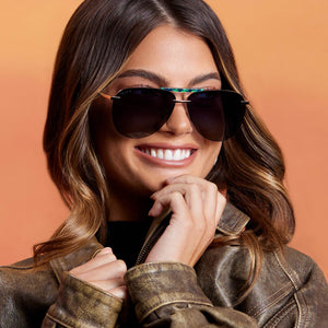 Tahoe Aviator Sunglasses | Gold & Grey Gradient Polarized  display picture 1