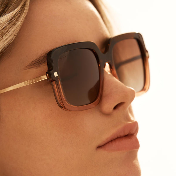 sandra - taupe ombre crystal + brown gradient + polarized sunglasses 7