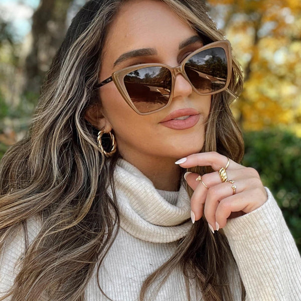 becky ii - salted caramel + brown gradient + polarized sunglasses 1