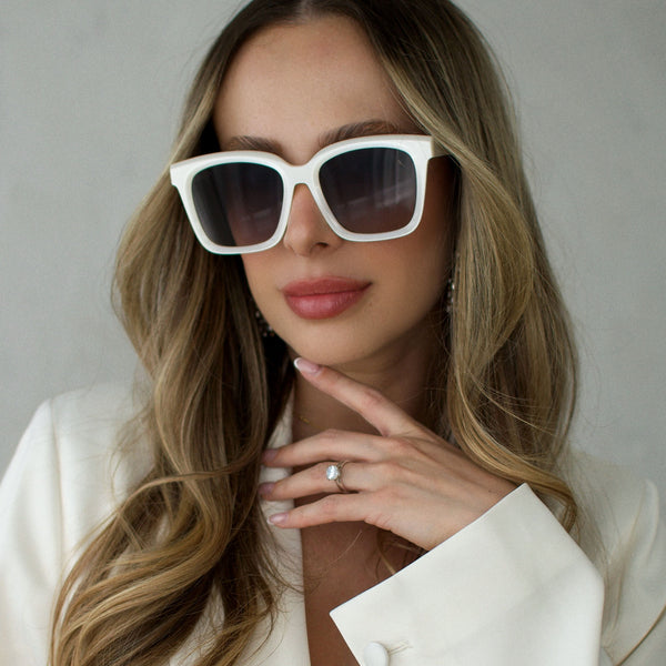 meredith - opaline + grey gradient sunglasses 5