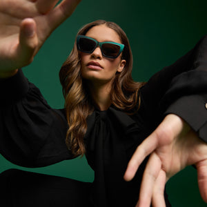 DIFF Wicked Eyewear Green Gradient Cat-Eye Sunglasses Wicked Elphaba Sunglasses |Green to Black Gradient & Grey  main image 4