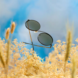 ELPHABA WIRE FRAMES - CLASSIC BLACK WIRE + EMERALD TINT GRADIENT SUNGLASSES