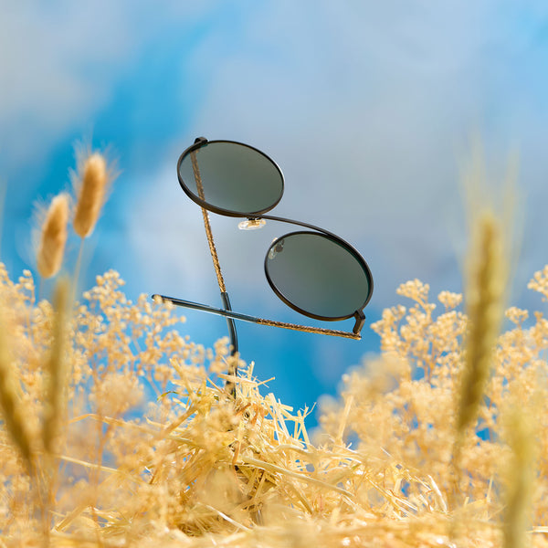 elphaba wire frames - classic black wire + emerald tint gradient sunglasses 1