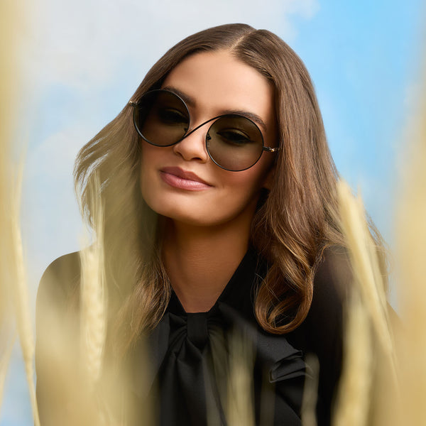 elphaba wire frames - classic black wire + emerald tint gradient sunglasses 6