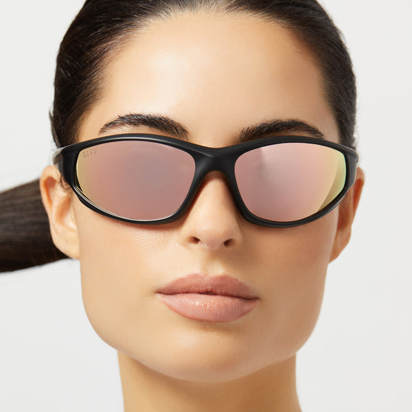 lightning - matte black + peach mirror + polarized sunglasses 7