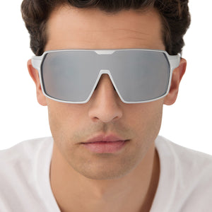 Charge Shield Sunglasses | Matte Silver & Silver Mirror  display picture 3