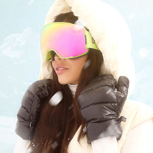 snowboard goggles pink Alpine Goggles | Lime Green & Hot Pink Mirror