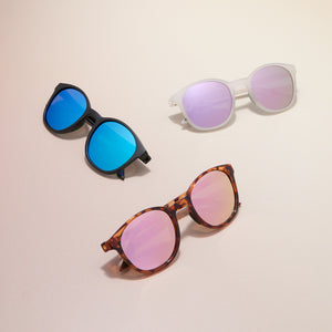 Volley Round Sunglasses | Tortoise & Cherry Blossom Mirror  display picture 1